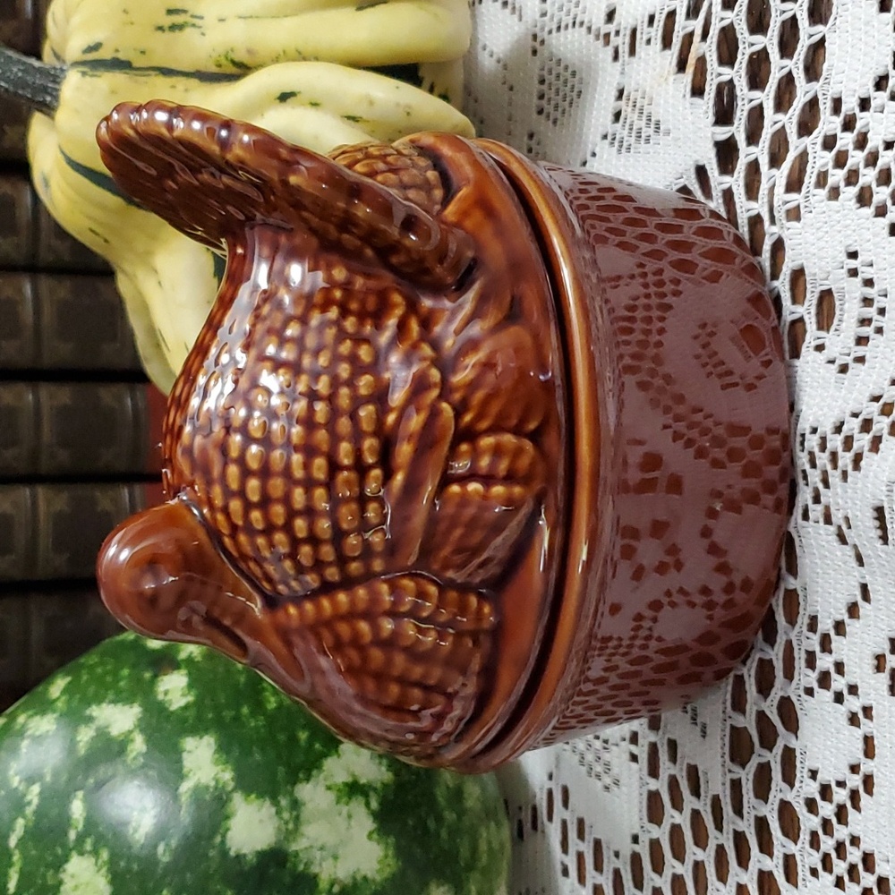 World Market Lidded Turkey Dish Ceramic
